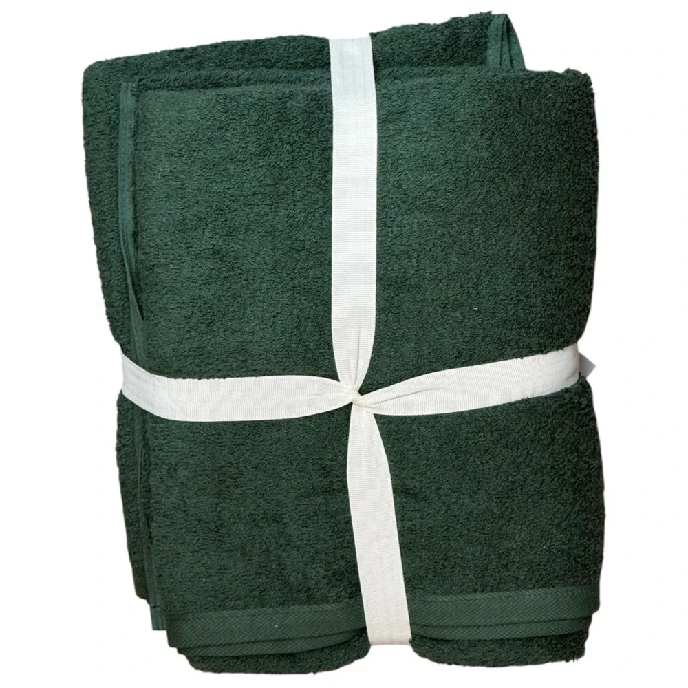 Target‎ Green Bath Towel Essentials Set 2 NWT Antimicrobial 100% Cotton 30x52 in